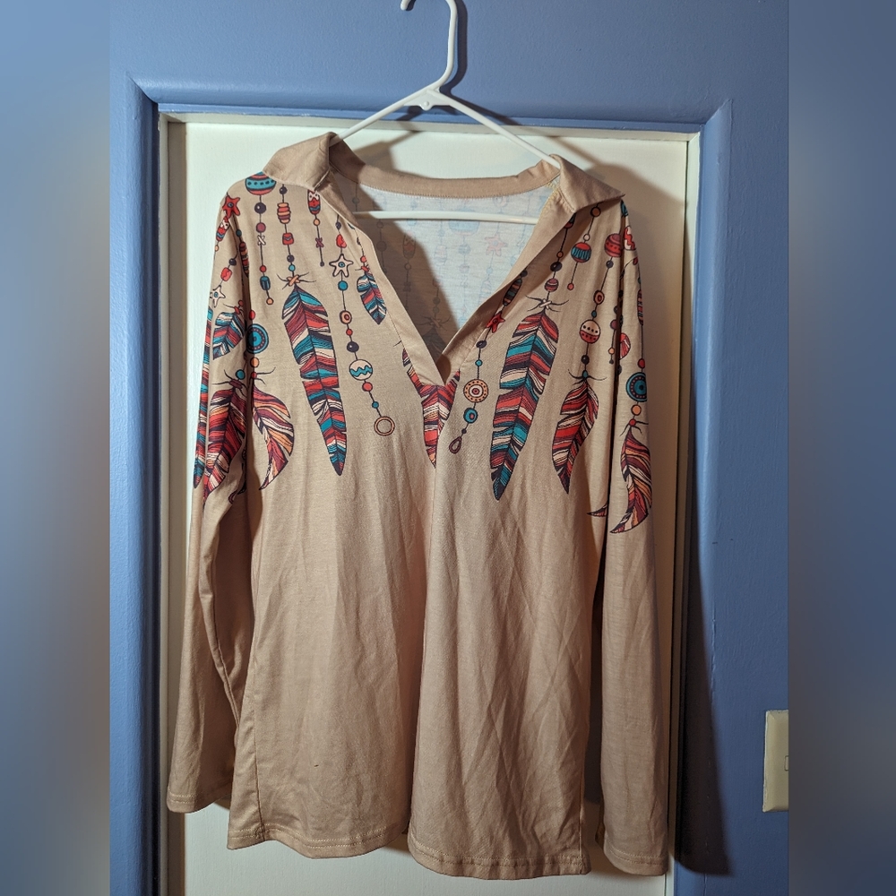 Mens vintage shirt, no size fits medium, polyester